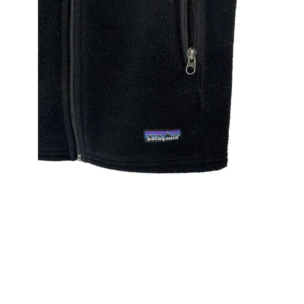 Patagonia Black Gorpcore High Neck Synchilla Fleece Zip Up‎ Vest Size Medium
